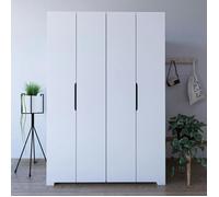 Dressing double blanc 4 portes 2 penderies 120 cm BYRON