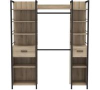 Kit Dressing extensible - L179 x P48 x H208 cm - Chêne Kronberg / Noir mat - RIGA