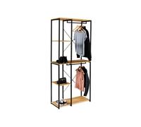 IDMarket - Dressing double penderie étagères L. 90 cm DETROIT design industriel