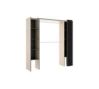 Dressing extensible DORIAN avec rideau - L110/180 cm - Coloris : Chêne et anthracite