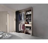 Dressing extensible LAURENT - L.110/160 cm - Coloris : Chêne et Anthracite