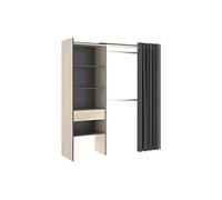 Dressing extensible LAURENT - L.110/160 cm - Coloris : Chêne et Anthracite