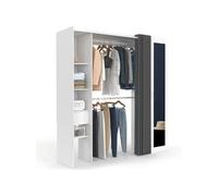 Dressing extensible MERYL 145/170 x 50 x 180 cm Blanc et Gris