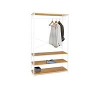 IDMarket - Dressing large L. 100 cm DETROIT design industriel bois et métal blanc