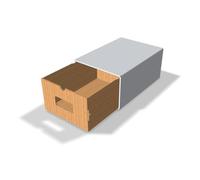 Dressing Malin Boîtes de Rangement en Carton, 32 x 22 x 14 cm, Lot de 10, Bicolore, avec Fenêtre, Multi-Usage pour Chaussures et Accessoires, Empilable, Montage Facile