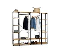 IDMarket Dressing modulable DETROIT double penderie étagère L. 180 cm design industriel