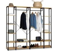 IDMarket - Dressing modulable double penderie étagère L. 180 cm DETROIT design industriel