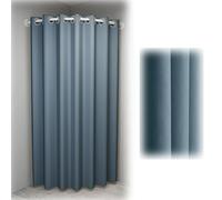 Dressing mural d'angle avec rideaux occultants de 90 cm - Séparateur de pièce pour centre commercial ou domestique (tringle noire et tissu bleu)