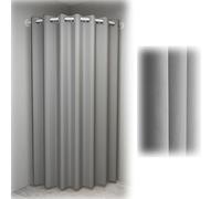 Dressing mural d'angle avec rideaux occultants, séparateur de pièce pour centre commercial, tringle de 90 cm incluse, cloison en tissu gris élégante pour plus d'intimité