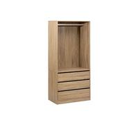 5five Dressing penderie 3 tiroirs Dolo naturel effet bois