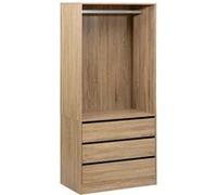 Dressing penderie 3 tiroirs Dolo naturel