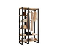 IDMarket - Dressing penderie étagère ONYX bois et noir