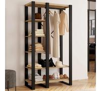 Dressing penderie étagère onyx bois et noir