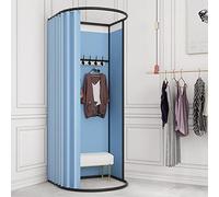 Dressing portable bleu - Cloison mobile pour magasins de vêtements et centres commerciaux - Solution peu encombrante pour des essais rapides
