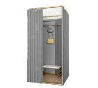 Dressing portable - Cabine à langer pliable pour magasins de vêtements, casiers et événements (gris, 80 x 100 x 200 cm) - Solution discrète et pratique