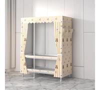 Dressing sous Pente Chambre Adulte avec Tige Armoire Tissus Rangement Vetement Penderie Grande Capacité pour Chambres, Appartements(Beige,130 * 45 * 170cm)
