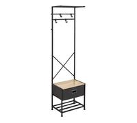 Dressing vestiaire haut avec tiroir et 4 patères TISSA noir - 5five
