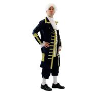dressmeup DRESS ME UP - Le baron bleu: costume sophistiqué homme baroque Mozart noble gentilhomme Roi L075 Taille 48/ M