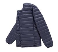 Dressnu Doudoune sans col en V pour homme Col rond Section fine, Bleu tibétain., XX-Large