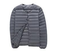 Dressnu Doudoune sans col en V pour homme Col rond Section fine, gris, XX-Large