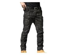 Dressnu Pantalon cargo pour homme - Tissus extensibles d'extérieur, Camouflage Noir Ix7, Taille M