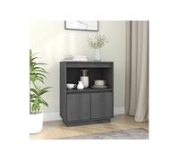 vidaXL Dressoir 60x34x75 cm massief grenenhout grijs813522 Gris G