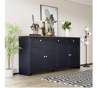 Dressoir Buffet quatre portes trois tiroirs salon salle à manger - SWEIKO - Gris-noir