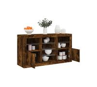 vidaXL Buffet 3209083 avec lumières LED chêne fumé 123x37x67 cm