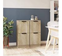 vidaXL Buffets 2 pièces 30 x 30 x 70 cm Bois travaillé Chêne Sonoma