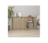 vidaXL Buffet Chêne Sonoma Ensemble de 2 60 x 30 x 70 cm Bois d'ingénierie