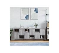 Vidaxl Buffets 3 Pcs Sonoma Gris Bois D'ingénierie Gris