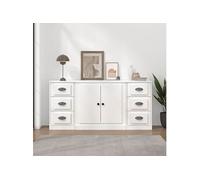 Vidaxl Buffets 3 Pcs Blanc Bois D'ingénierie Blanc