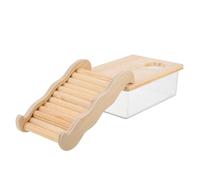 DRESSOOS 1 Coffret pour Hamster Mangeoire Cage à Hamsters Jouets D'enrichissement De Cochon d'Inde Chaleur Casier à Litière Foin De Cochon d'Inde Fontaine d'eau Toilettes en Bois