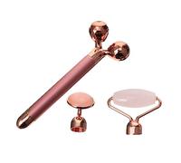 DRESSOOS 1 Ensemble De Masseurs De Jade Rouleau De Massage Marcheur 3-En-1 Rouleau De Visage De Jade Kit De Rouleau De Visage Grattage Rouleau De Visage Rouleau De Visage Visage Poudre De