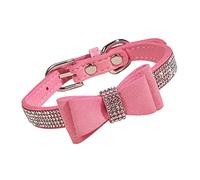 DRESSOOS 1 Jeu Collier De Diamants pour Animaux De Compagnie Grand Bandana pour Chien Anneau De Cou pour Animaux De Compagnie Collier pour Chien Cravate De Chiot Rose Microfibre