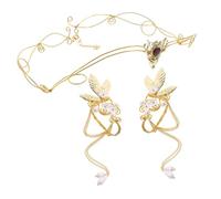 DRESSOOS 1 Jeu Ensemble D'accessoires Pour Cheveux Bandeau Goujons Tragus Bijoux De Sonnerie D'oreille Anneaux De Nez Étalon Manchette Cerceaux De Nez Oreilles Câlin Golden Acrylique