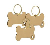 DRESSOOS 1 Jeu étiquette de Chien de Compagnie Porte-Noms pour Chiens plaques d'identité Vierges à Graver étiquettes de nom d'animal de Compagnie en Acier tentures d'identification de Chien