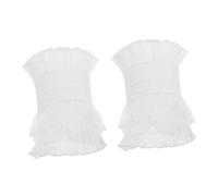 DRESSOOS 1 Paire De Manchettes En Dentelle Blanches Froissées Pour Photo De Manucure, Accessoires De Photographie, Protège-Poignets En Dentelle, Manchettes Élastiques Pour Manches