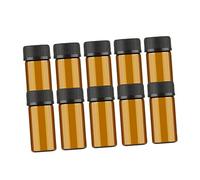 DRESSOOS 10 Pcs Flacons Miniatures En Brun Sombre De 3ml Avec Couvercle Pour Huiles Essentielles Parfums Et Chimie Bouchon Avec Trou