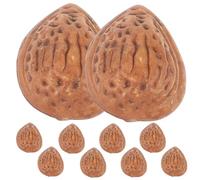 DRESSOOS 10 Pièces de Fausses Amandes en Plastique Marron Réalistes pour Décoration de Table, Accessoires Photo Sécurisés et Faciles à Ranger pour Affichage