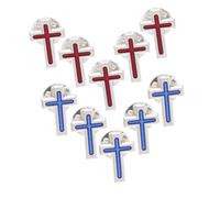 DRESSOOS 10 Pièces Faith Cross Metal Button Pins For Men And Women Religious Lapel Badge For Suits Dresses And Catholic First Communion Party Favor