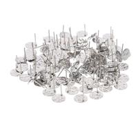 DRESSOOS 100pcs Puces D'oreilles en Acier Inoxydable Argentées, Rondes et Plates, Accessoires pour Boucles D'oreilles Soi-même, pour Création et Réparation