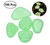 DRESSOOS 100pièces Galets Luminescents pour Décoration De Jardin Et Aquarium Étoiles Qui Brillent Le Vert