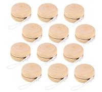 DRESSOOS 12pièces Lot de Boules De Yo-yo Bois Naturel à Peindre pour Garçon Fille Jouets Éducatifs Manuels