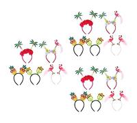 DRESSOOS 15 Pièces Bandeaux De Cosplay De Fête Hawaïenne Bandeau Flamant Rose Accessoires De Photomaton Luau Cotillons Tropicaux Allumer Un Flamant Rose Casque Tropical Ananas Plastique