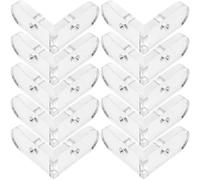 DRESSOOS 15pièces Supports Angle Acrylique Transparent pour Assemblage de Boîte Fixations Amovibles Pratiques Équerres Petites pour Renfort et Protection Étanche