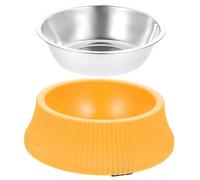 DRESSOOS 1ensemble Gamelle pour Animaux Inoxydable Bol Antidérapant pour Chiens Et Chats Modèle Amovible Et Large Évite Les Renversements pour Nourriture Et Eau Gingembre