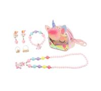DRESSOOS 1ensemble Kit De Bijoux pour Garçon Fille Ensemble Collier Bracelets Bagues Et Boucles Oreilles Thème De Licorne Parfait pour Fillettes Déguisements