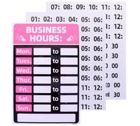 DRESSOOS 2 Pièces Panneau des Heures D'ouverture en PVC Waterproof Adhésif Fort, pour Banque et Commerce, à Coller sur Toute Surface Lisse et Propre