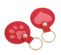 DRESSOOS 2 Pièces Porte-clés Commémoratif pour Poils Animaux Design Cœur et Patte Rouge Souvenir Pratique et Compact pour Chien et Chat Cadeau Sentimental pour Amoureux des Animaux